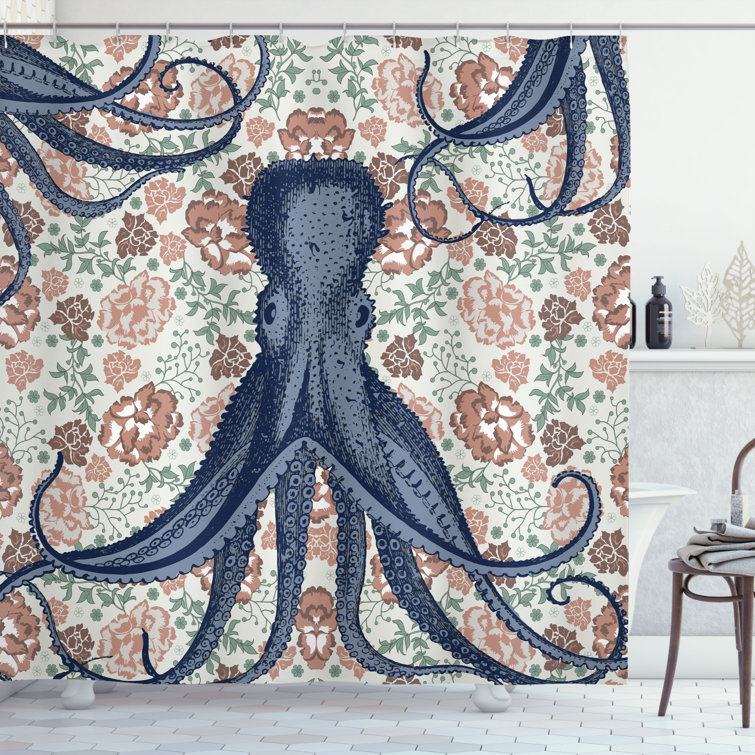 Bless international Octopus Shower Curtain Set + Hooks Wayfair